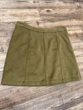 Anthropologie Olive Panel Mini Skirt
